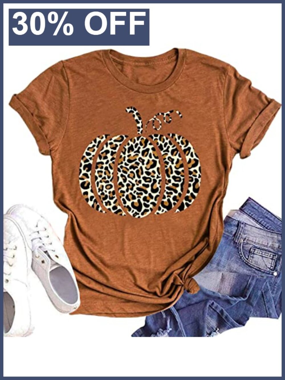 Halloween Pumpkin Shirt Women Leopard Graphic Tees Casual Fall Tops